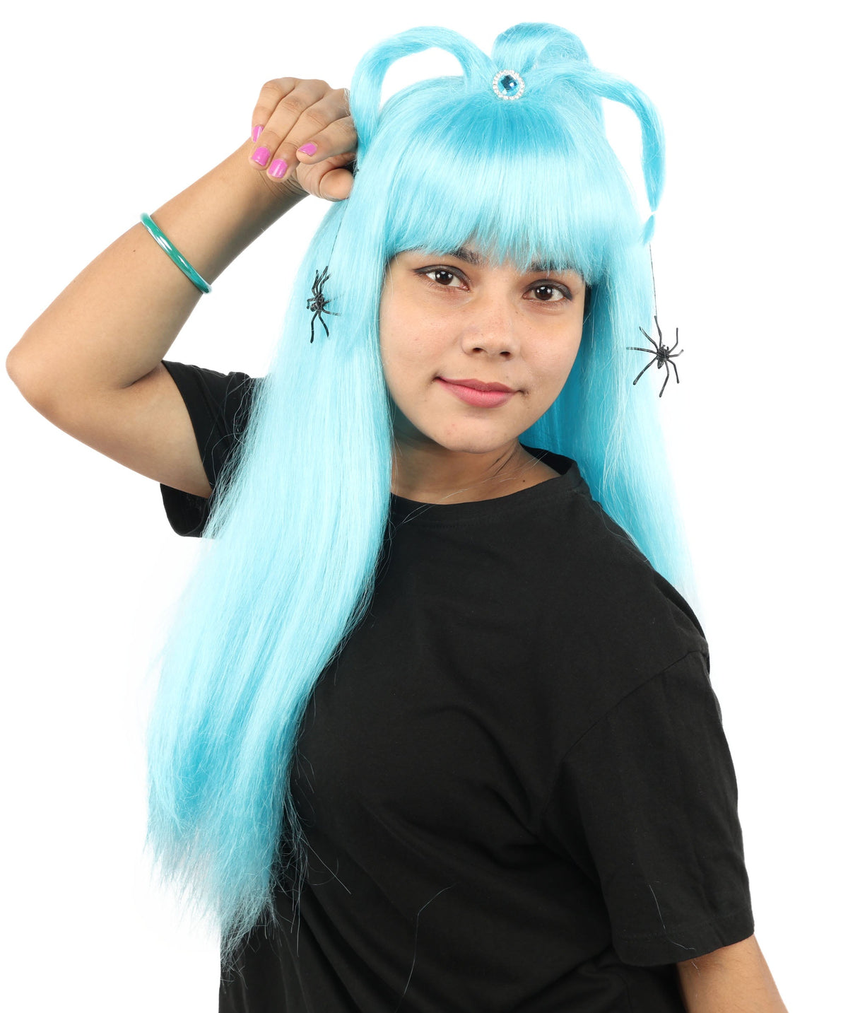 HPO Adult Women's Spider Gothic Sculpted Wig | Multiple Color Options, create of synthetic fiber, architectural spider-leg loops with blunt bangs, breathable base | Party, Halloween, theater, drag, performance, costume events