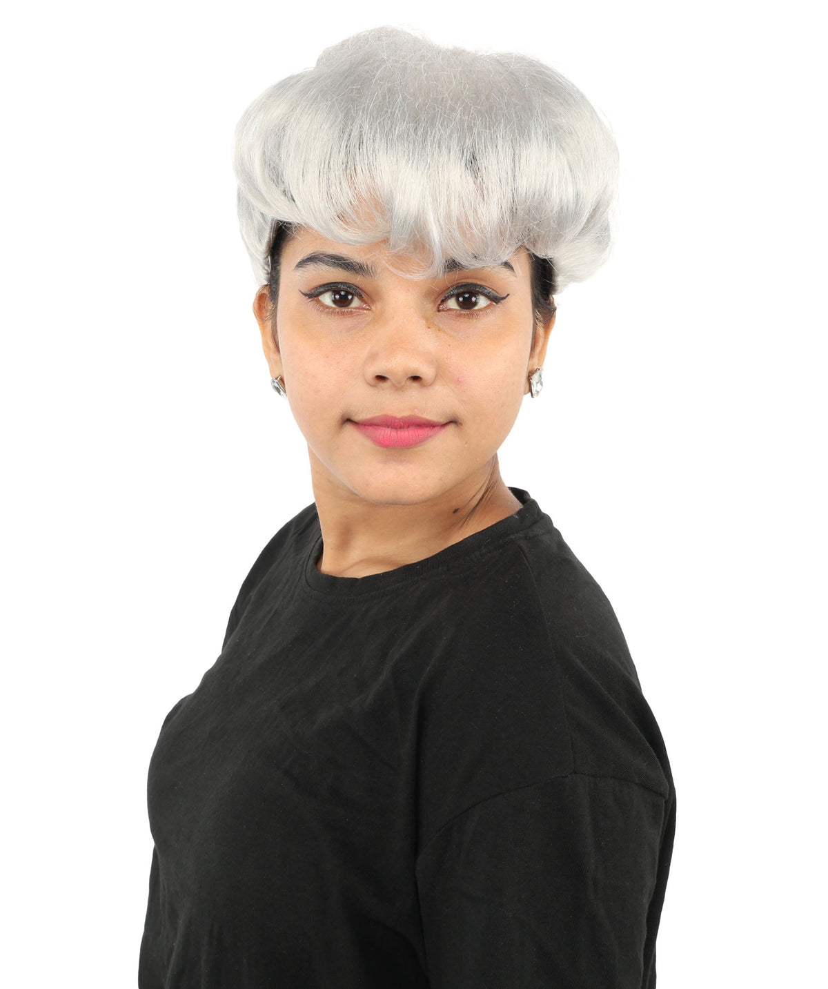 HPO Adult Women's Retro Pin-Up Wig | Multicolor Options, create of synthetic fiber, vintage curled bumper bangs with rolled back, breathable base | Party, Halloween, theater, drag, performance, costume events