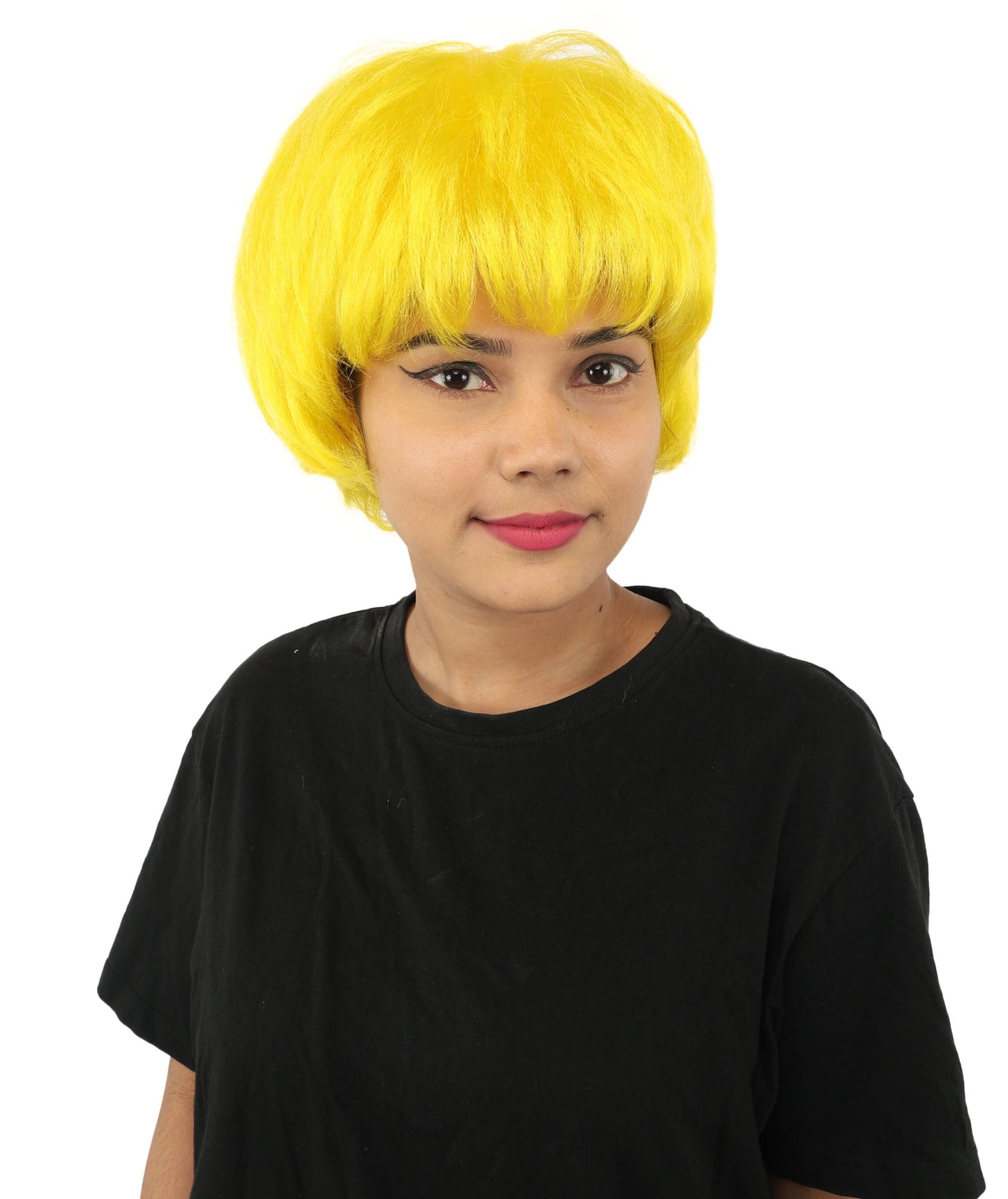 HPO Adult Women's Short Silver White Pixie Wig  | Edgy Layered Cut with Bangs | Synthetic Hair Wig for Stage Fashion, Cosplay, Halloween & Bold Party Looks