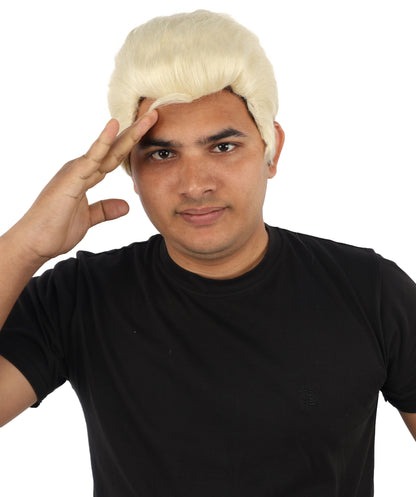 HPO Men's Side Swept Undercut Wig | Short Brown Texture with Tapered Sides, Heat Resistant Synthetic Fiber & Breathable Net | Halloween, Space Ranger Cosplay, Sci-Fi Theme Party & Roleplay