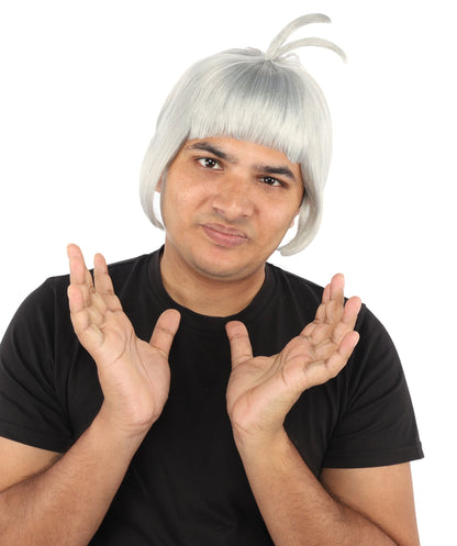 HPO Adult Men's Sleek Blunt Bob Wig | Multicolor Options | Solid color hue, create of synthetic fiber, straight smooth texture with bangs, breathable base | Party, Halloween, theater, drag, performance, costume events