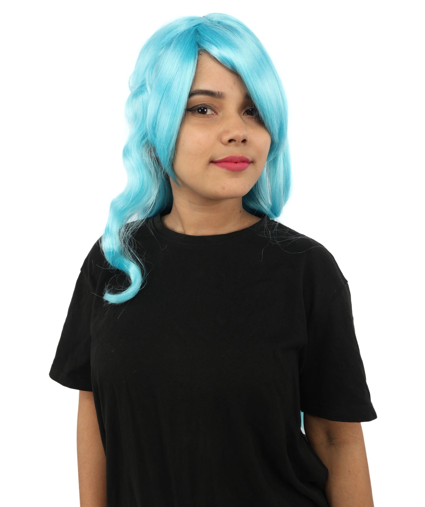 HPO Adult Women's Anime Character Wig | Multiple Color Options | Synthetic Fiber with Side Swept Bangs and Top Tuft | Halloween Party and Comic Con Events