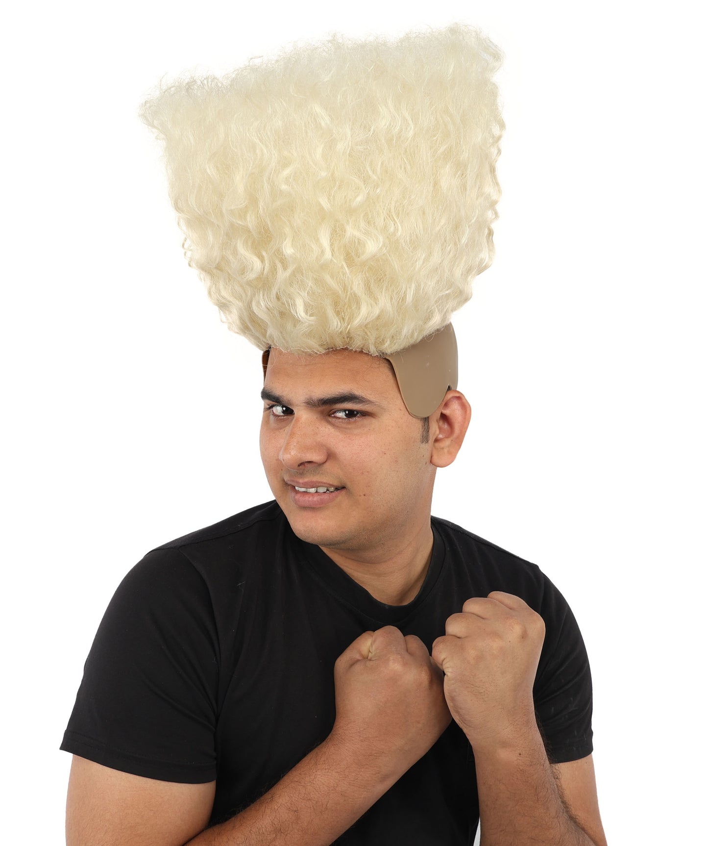 HPO Men’s Tall Afro Wig | Multicolor Options | Animated Scientist Style Hair | Funny Hairpiece with Bouncy Curls and Capless Cap | Retro Nerd Look for Parties, Shows & Halloween