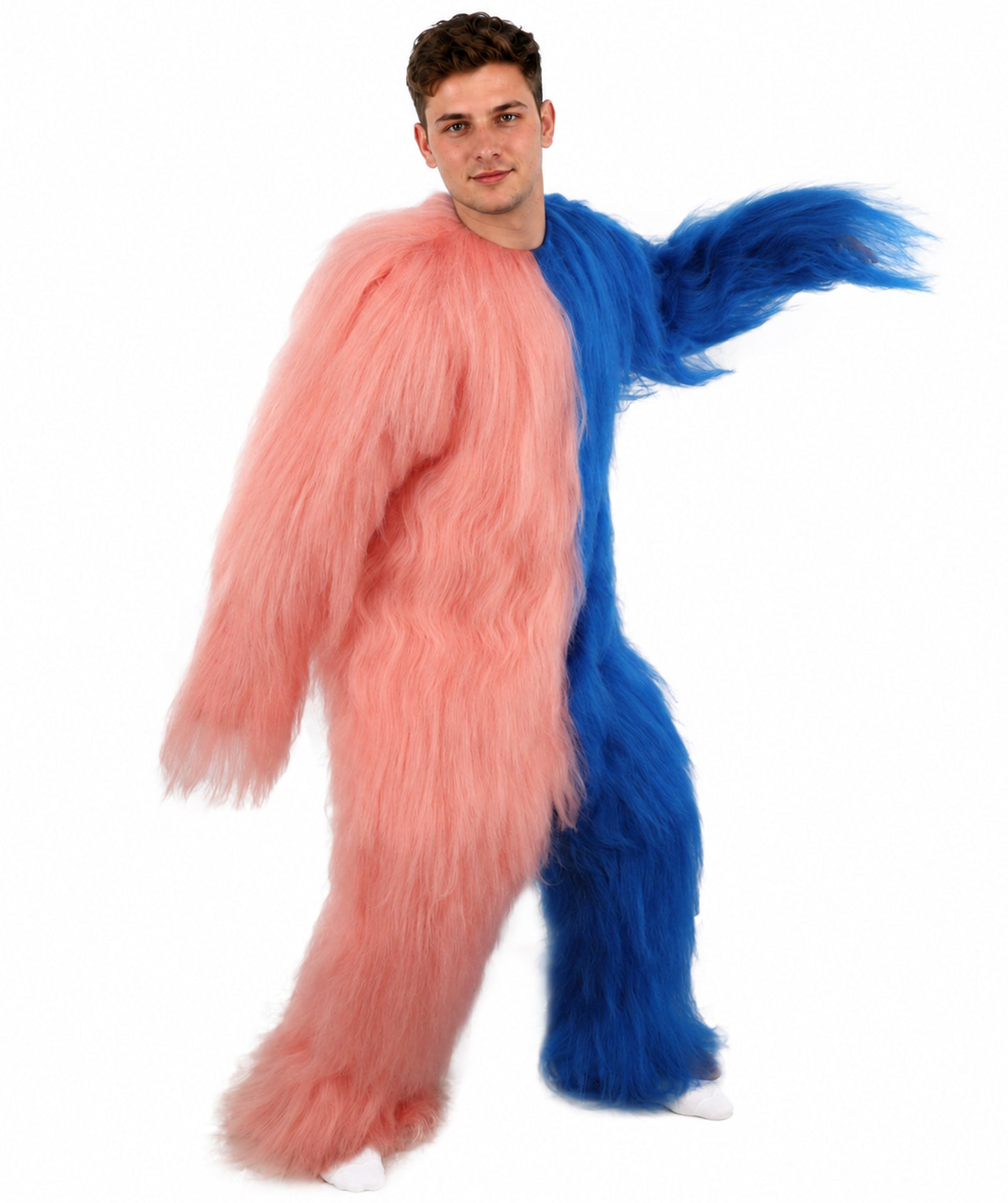 HPO  Extreme Hairy Person Two Part Costume, Mask and Bundle Set - Full-Body Hair Suit Extra-Long Costume Wig for Halloween, Cosplay & Parties - Multiple Color Options