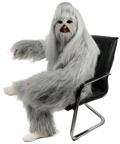 HPO Unisex Extreme Hairy Person Costume, Mask and Bundle - Full-Body Hair Suit Extra-Long Ash Brown Costume Wig for Halloween, Cosplay & Parties