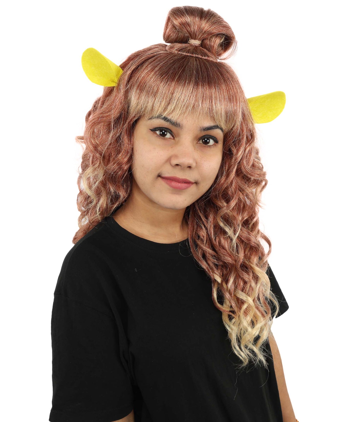 HPO Women's Fairytale Ogre Roleplay Brown Wig | Flame-resistant Synthetic Fiber with Capless Cap| Ideal for party, Halloween, cosplay, theater, drag, performance, costume events