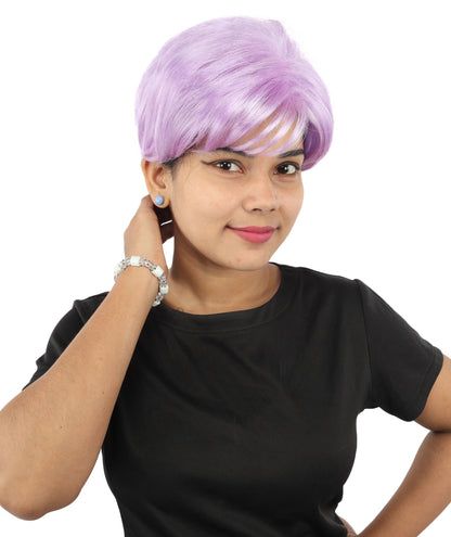 HPO Adult Women’s Short Black Wig | 10 Inch, Sleek and Smooth Bob Hairpiece | Ideal for Cosplay, Costume, and Themed Events