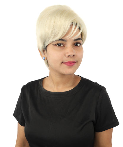 HPO Adult Women’s Short Black Wig | 10 Inch, Sleek and Smooth Bob Hairpiece | Ideal for Cosplay, Costume, and Themed Events
