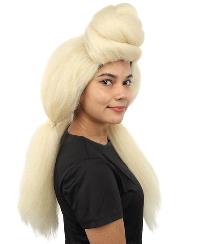 HPO Women’s High Volume Extra Long Yarn Twisted Bun Wig – Multiple Color Options | Bubble Ponytails Hairpiece with Capless Cap | Statement Headpiece for Halloween, Cosplay, Theater and Drag Looks