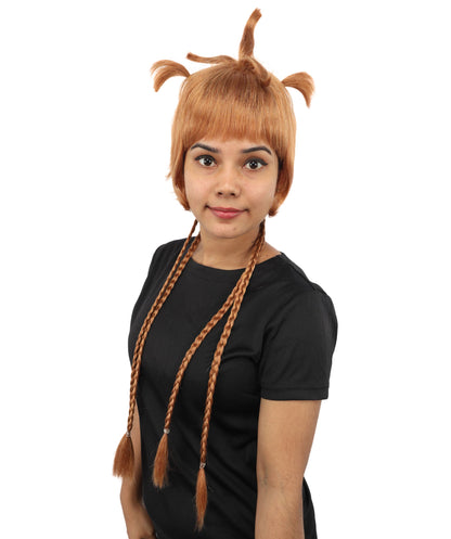 HPO Adult Women's Animal Ear Braided Wig | Multiple Color Options | Synthetic fiber, short bob with sculpted ears and long micro-braids, breathable base | Party, Halloween, theater, drag, performance, costume events