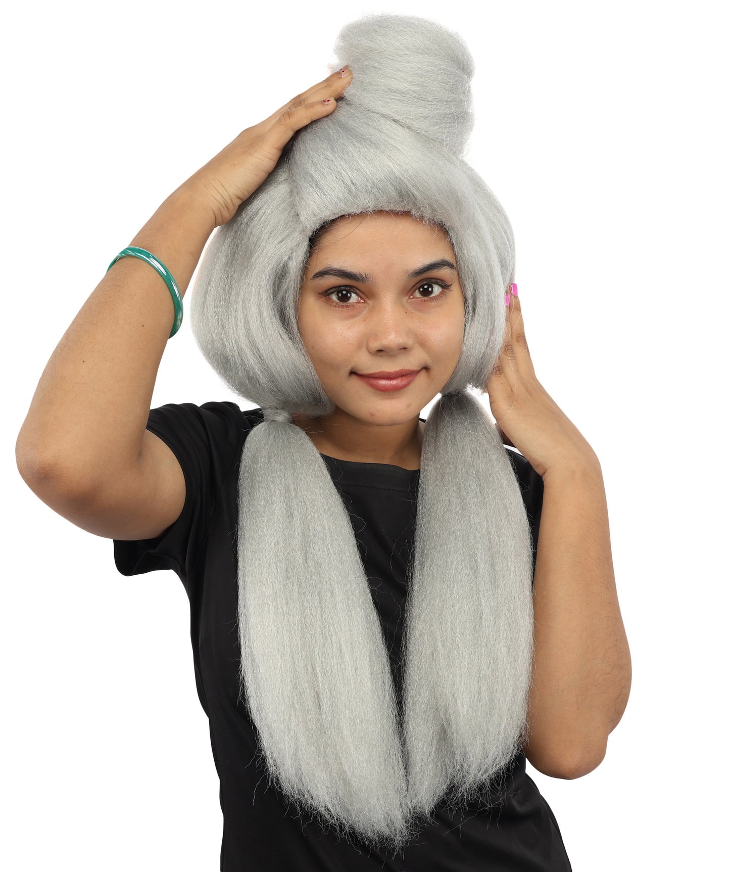 HPO Women’s High Volume Extra Long Yarn Twisted Bun Wig – Multiple Color Options | Bubble Ponytails Hairpiece with Capless Cap | Statement Headpiece for Halloween, Cosplay, Theater and Drag Looks