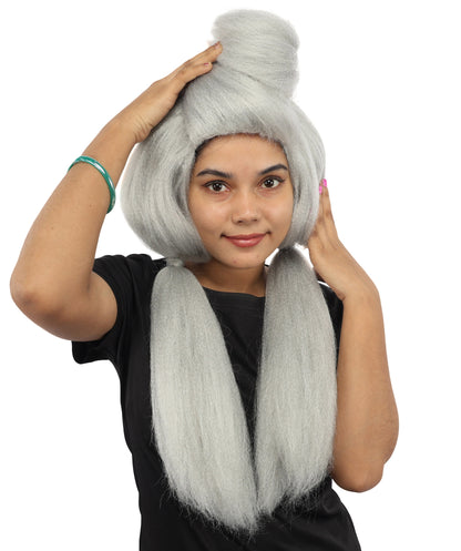 HPO Women’s High Volume Extra Long Yarn Twisted Bun Wig – Multiple Color Options | Bubble Ponytails Hairpiece with Capless Cap | Statement Headpiece for Halloween, Cosplay, Theater and Drag Looks