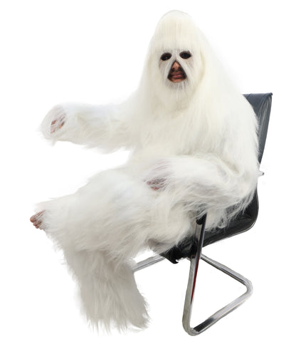 HPO Unisex Extreme Hairy Person Costume, Mask and Bundle - Full-Body Hair Suit Extra-Long Ash Brown Costume Wig for Halloween, Cosplay & Parties