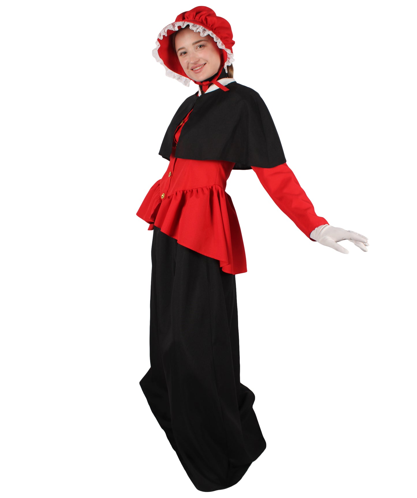 HPO Women's Holiday Celebration Caroler Costume Set I Suitable for Halloween I Flame-retardant Synthetic Fabric