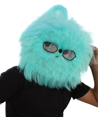 HPO Unisex Blue Furry Monster Costume, Mask and Bundle Set | Full Body Fur Costume with Matching Mask | Soft Plush Halloween Cosplay Outfit for Parties, Mascots & Performers