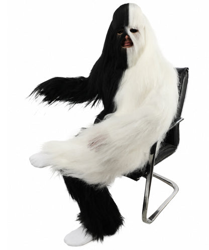HPO  Extreme Hairy Person Two Part Costume, Mask and Bundle Set - Full-Body Hair Suit Extra-Long Costume Wig for Halloween, Cosplay & Parties - Multiple Color Options