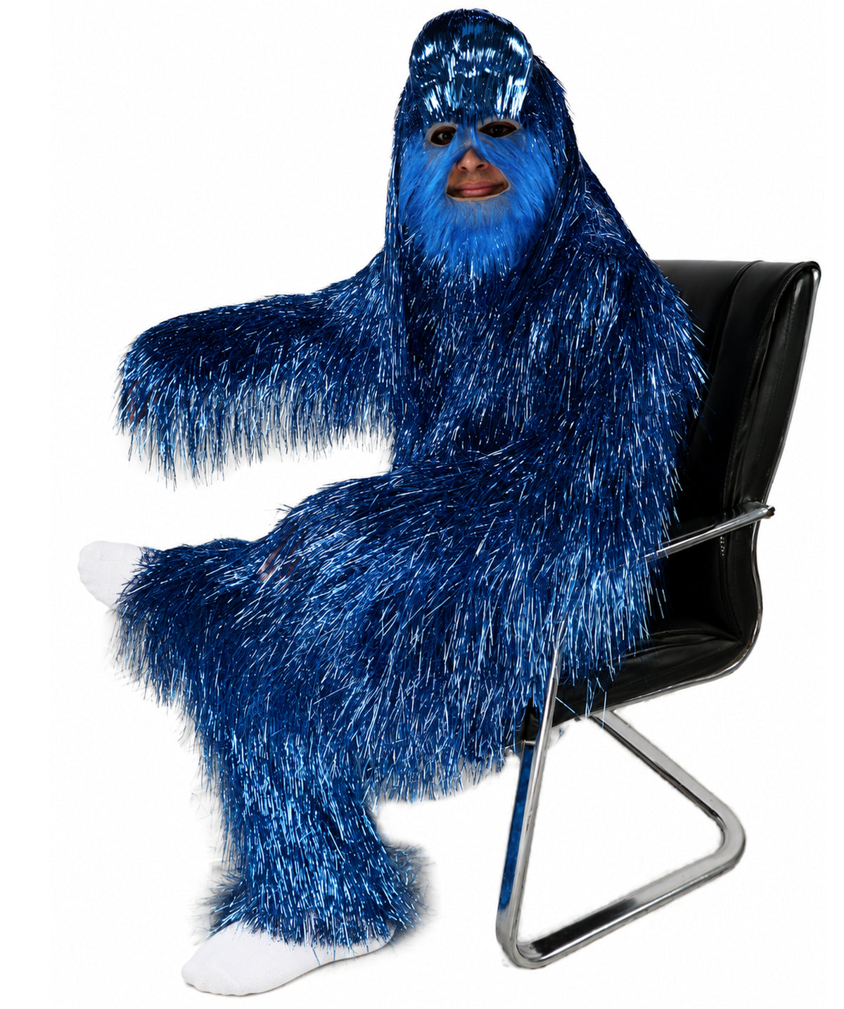 HPO UnisexTinsel Hairy Costume, Bundle & Mask Set | Full-Body Suit & Matching Mask | Long Hair Funny Costume for Halloween, Performers, Cosplay & Mascots | Multicolor Options