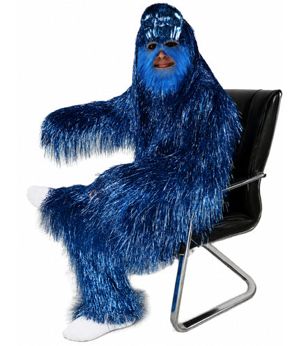 HPO UnisexTinsel Hairy Costume, Bundle & Mask Set | Full-Body Suit & Matching Mask | Long Hair Funny Costume for Halloween, Performers, Cosplay & Mascots | Multicolor Options