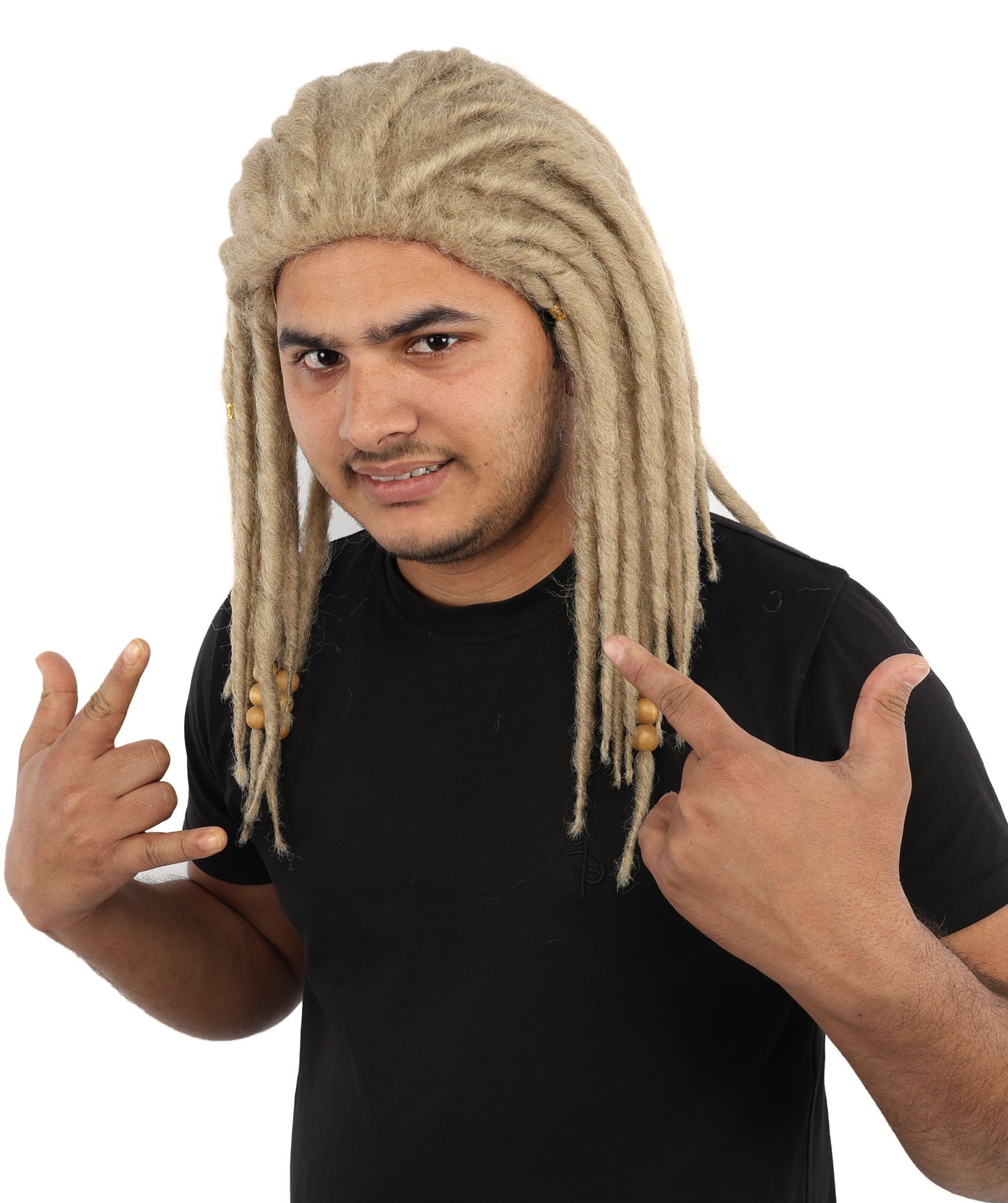 HPO Men’s Blonde Dreadlock Wig | Ideal for Cosplay, Halloween and Themed Parties | 22 Inch Realistic Texture, Adjustable Cap, and Comfortable Fit