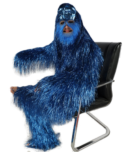 HPO Unisex Teen Extreme Tinsel Hairy Person Costume Bundle & Mask Set - Full-Body Tinsel Hair Suit Extra-Long Costume Wig for Halloween, Cosplay & Parties - Multiple Color Options