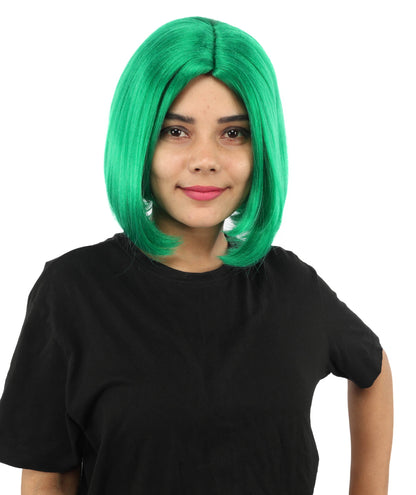 Adult Women's Two-Tone Bob Wig | Multiple Color Options | Short Straight Blunt Cut Inspired by American Pop Artist Look | Natural Hairline for Halloween and Cosplay