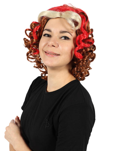 HPO Women's Vibrant 90s Pop Diva Multiple Wig Bold Curls with Iconic Style and Glamorous Volume, Premium Breathable Capless Cap