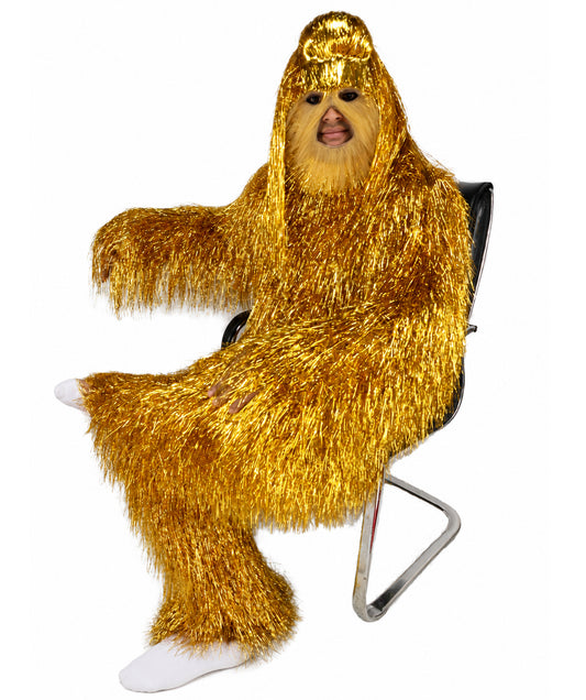 HPO UnisexTinsel Hairy Costume, Bundle & Mask Set | Full-Body Suit & Matching Mask | Long Hair Funny Costume for Halloween, Performers, Cosplay & Mascots | Multicolor Options