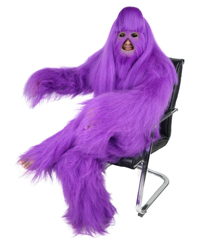 HPO Unisex Extreme Hairy Person Costume, Mask and Bundle - Full-Body Hair Suit Extra-Long Ash Brown Costume Wig for Halloween, Cosplay & Parties