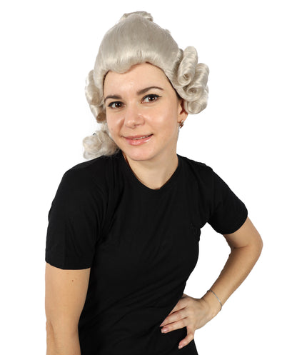 HPO Women Heian Mystara Curly White and Blonde Wig| For Party and Halloween | Flame-retardant Synthetic Fiber | Breathable Capless Cap |