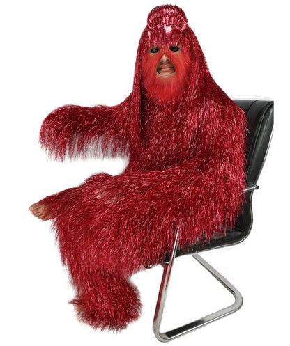 HPO Unisex Teen Extreme Tinsel Hairy Person Costume Bundle & Mask Set - Full-Body Tinsel Hair Suit Extra-Long Costume Wig for Halloween, Cosplay & Parties - Multiple Color Options