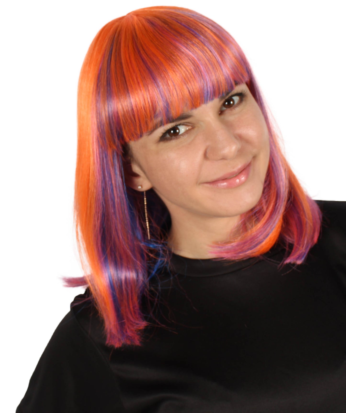 HPO Women's Shoulder Length Bob Wig Collection | Straight Halloween Wig Multiple Color Option | Premium Breathable Capless Cap