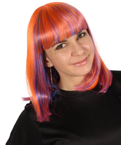 HPO Women's Shoulder Length Bob Wig Collection | Straight Halloween Wig Multiple Color Option | Premium Breathable Capless Cap