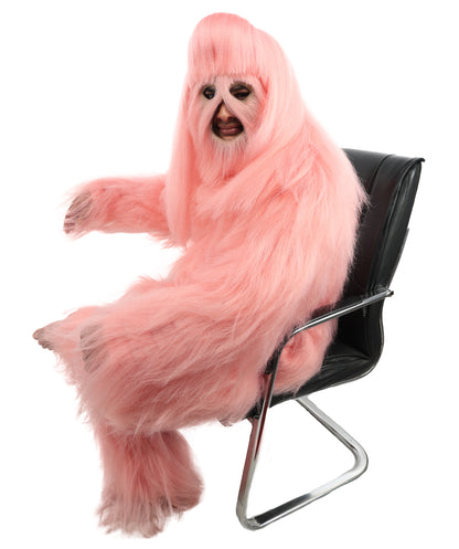 HPO Unisex Extreme Hairy Person Costume, Mask and Bundle - Full-Body Hair Suit Extra-Long Ash Brown Costume Wig for Halloween, Cosplay & Parties