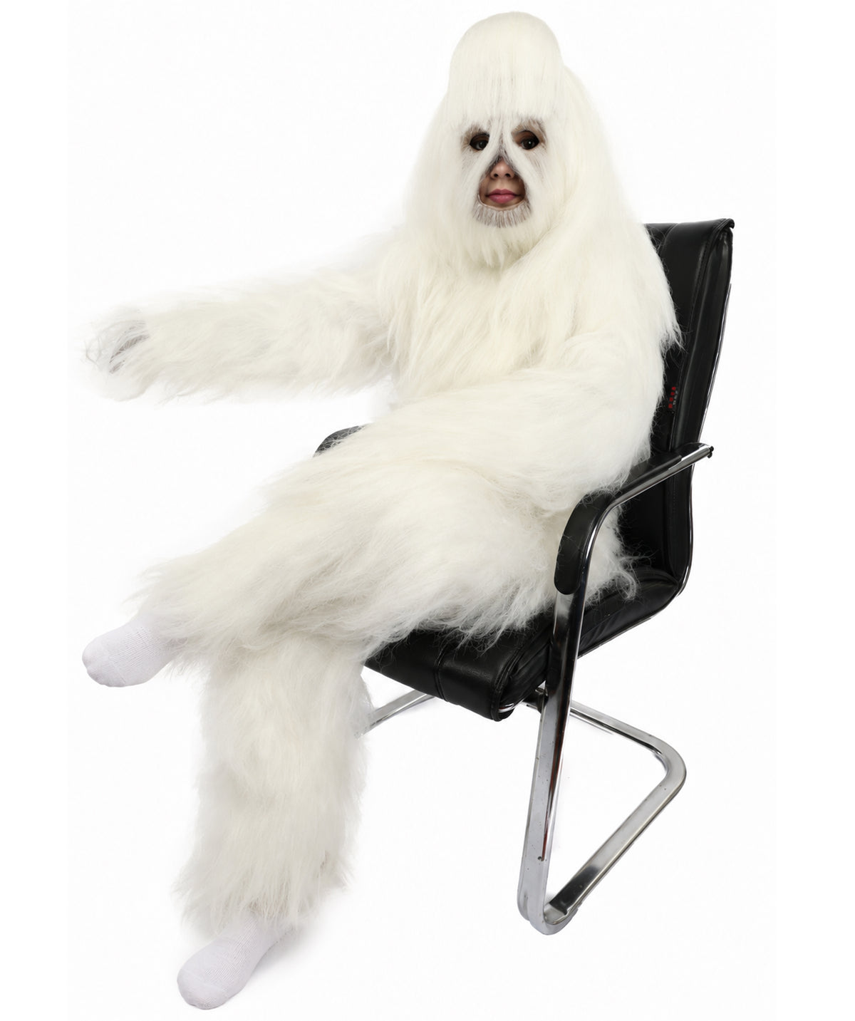 HPO Teen Extreme Hairy Person Costume Bundle & Mask Set - Full-Body Hair Suit Extra-Long Costume Wig for Halloween, Cosplay & Parties - Multiple Color Options