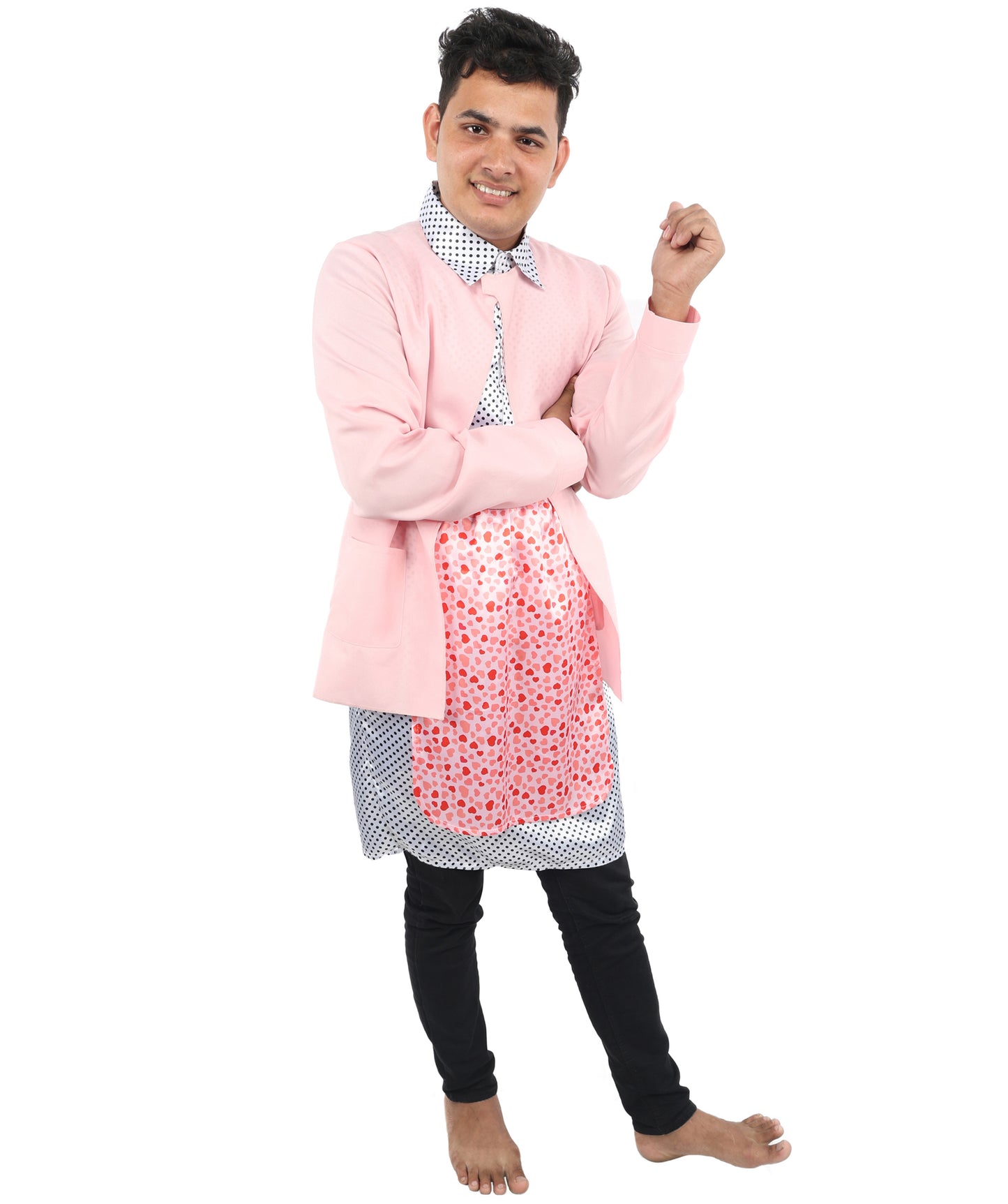 HPO Comedy Retro House Costume – Multicolor Cardigan Jacket with Patterned Styling | Fancy Outfit for Halloween & Cosplay Events