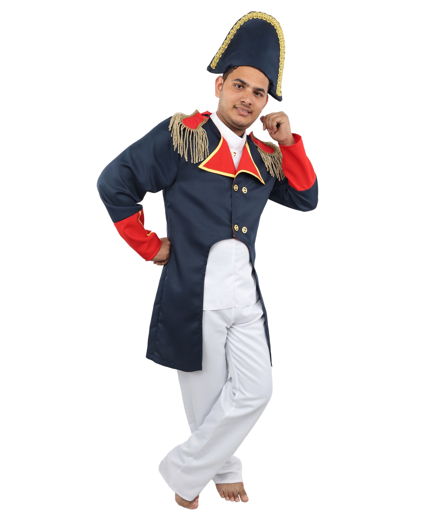 HPO Men’s Military Emperor Style Costume - Formal Command Ornate Jacket | Event Appearance for Theme Nights, Performances