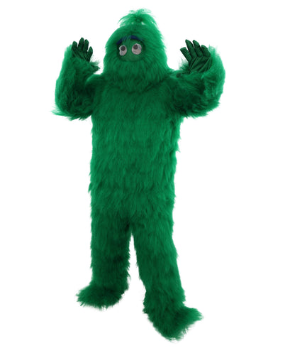 HPO Unisex Green Animal Fur Monster Costume Bundle – 75 Inch Full Outfit with Head Mask & Body Suit | Plush Mascot Style Costume for Halloween and Cosplay