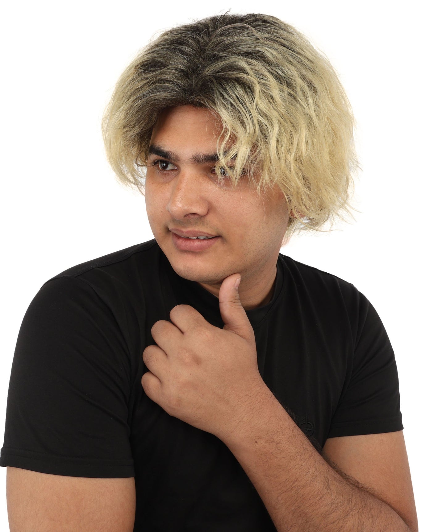 HPO Adult Men's Messy Wavy Shag Wig | Multiple Color Options | Create of synthetic fiber, relaxed tousled volume, breathable base | Party, Halloween, theater, drag, performance, costume events