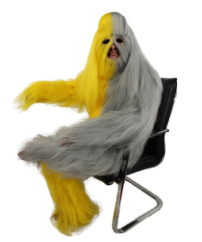 HPO  Extreme Hairy Person Two Part Costume, Mask and Bundle Set - Full-Body Hair Suit Extra-Long Costume Wig for Halloween, Cosplay & Parties - Multiple Color Options