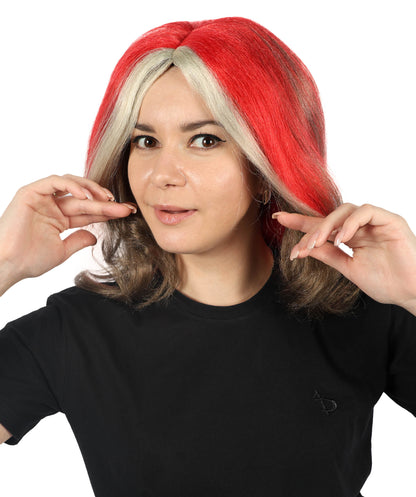 HPO Women Retro 90s Pop Star Wig in Multiple Chic with Bold Curls and Glamorous Flair for a Standout Look,Premium Breathable Capless Cap