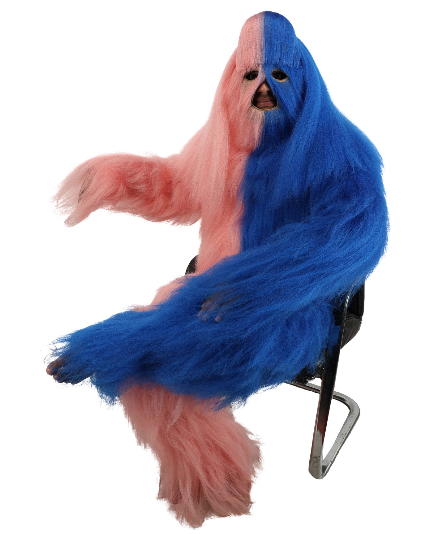HPO  Extreme Hairy Person Two Part Costume, Mask and Bundle Set - Full-Body Hair Suit Extra-Long Costume Wig for Halloween, Cosplay & Parties - Multiple Color Options