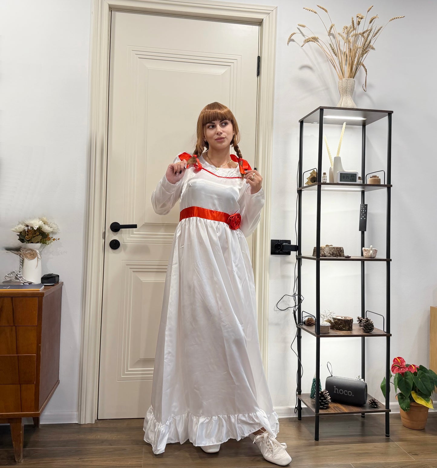 Evil Doll Anna-belle | Multi Color Options Long Maxi Dress in Satin-Feel | Premium Horror Halloween Costume