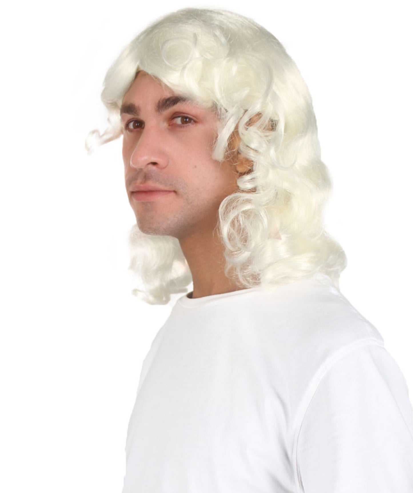 Men Wavy Colonial Wig | Premium Breathable Capless Cap