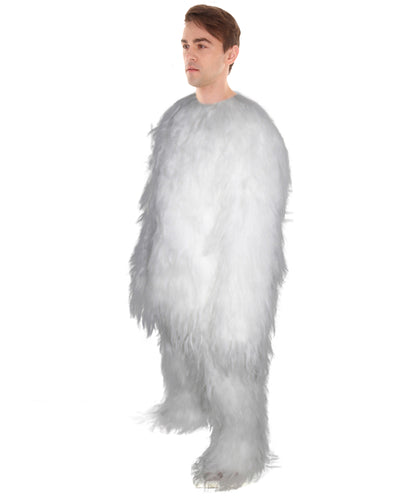 Unisex Hairy Warrior Ape Military Leader Resistance Fighter Yeti Costume Polar White