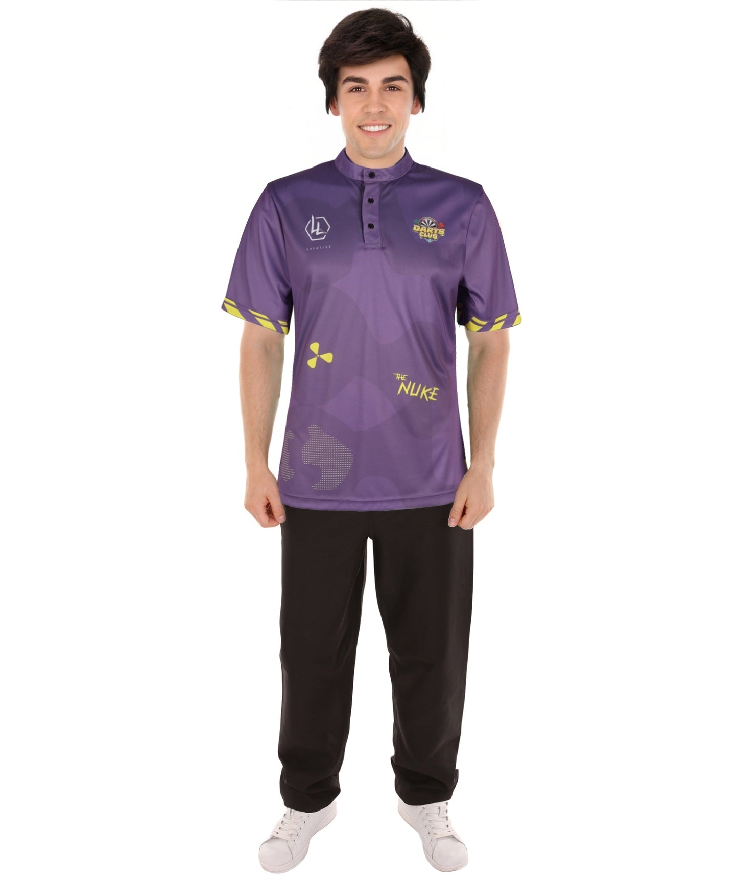 HPO Adult LL Instant Kit T-Shirt & LL Wig Combo Blue and Brown | Costume Kit for Cosplay Stage, Tournaments & Halloween | Comfortable Synthetic Materials