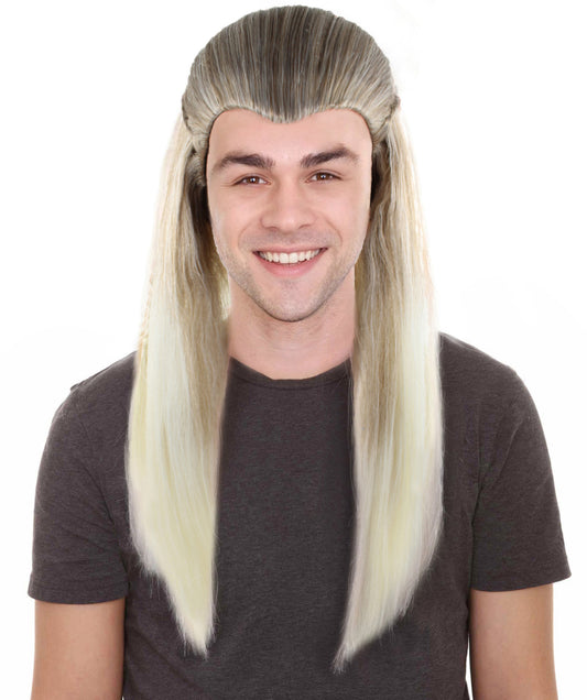 Men's Santa's Sidekick Holiday Blonde Wig| Perfect for Halloween| Flame-retardant Synthetic Fiber