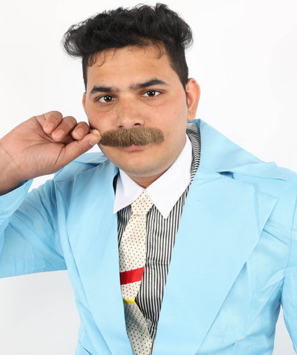 Men's Lampshade Mustache | Human Facial Hair | Multiple Colors | HPO