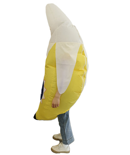 HPO Teen Unisex Banana Costume Spirit Fun Fruit Character Halloween Party Outfit | Soft Plush Fabric | Comfortable Fit for Costume Events and Festivals