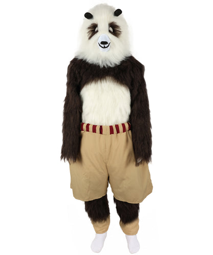 HPO Adult Furry Animated Character Multiple Panda Costume, Bundle & Mask Perfect for Halloween, Flame-retardant Synthetic Fabric