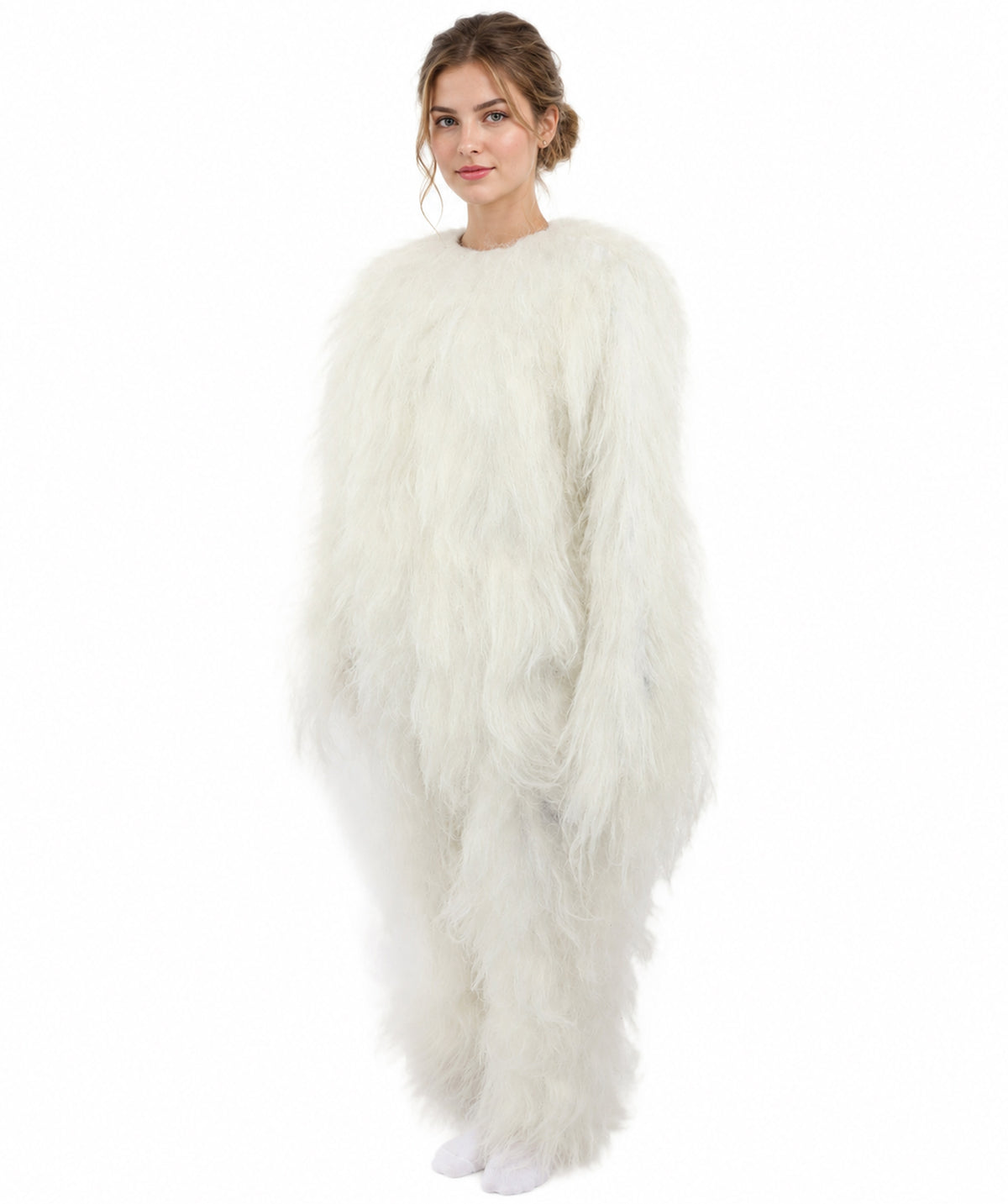 HPO Teen Extreme Hairy Person Costume Bundle & Mask Set - Full-Body Hair Suit Extra-Long Costume Wig for Halloween, Cosplay & Parties - Multiple Color Options